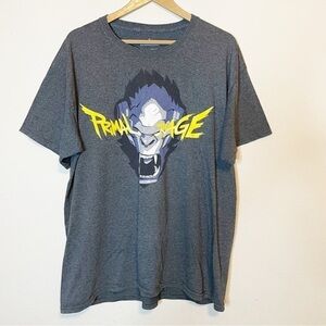 Primal Rage Loot Crate Overwatch Winston Gorilla Graphic Gray Short Sleeve Shirt